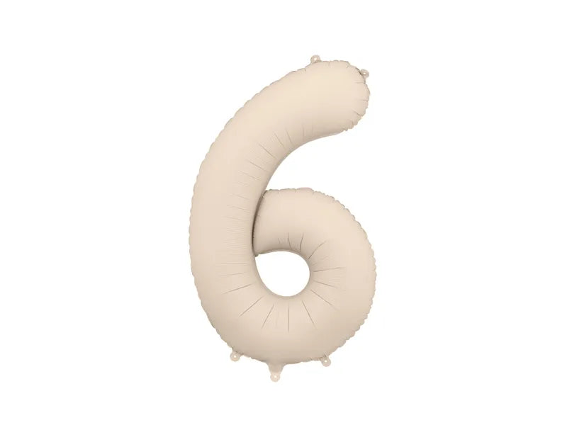 Globo Figura 6 Años Beige Mate Vacío 86cm