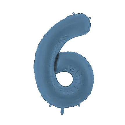 Globo Figura 6 Años Azul Mate Vacío 86cm