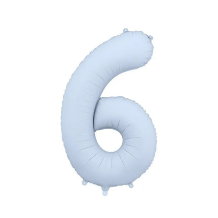 Globo Figura 6 Años Azul Claro Mate Vacío 86cm