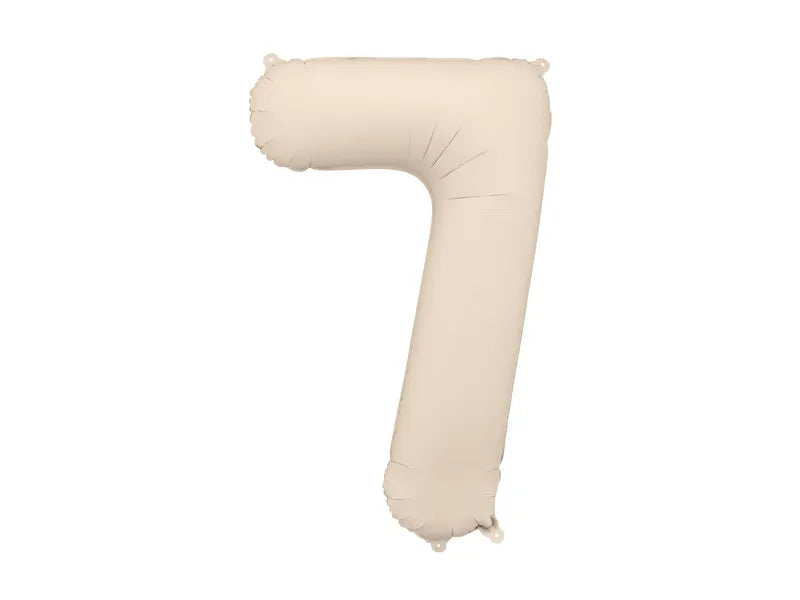 Globo Figura 7 Años Beige Mate Vacío 86cm