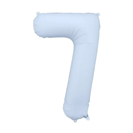 Globo Figura 7 Años Azul Claro Mate Vacío 86cm