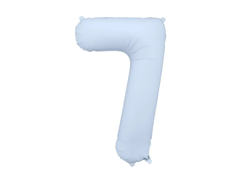 Globo Figura 7 Años Azul Claro Mate Vacío 86cm