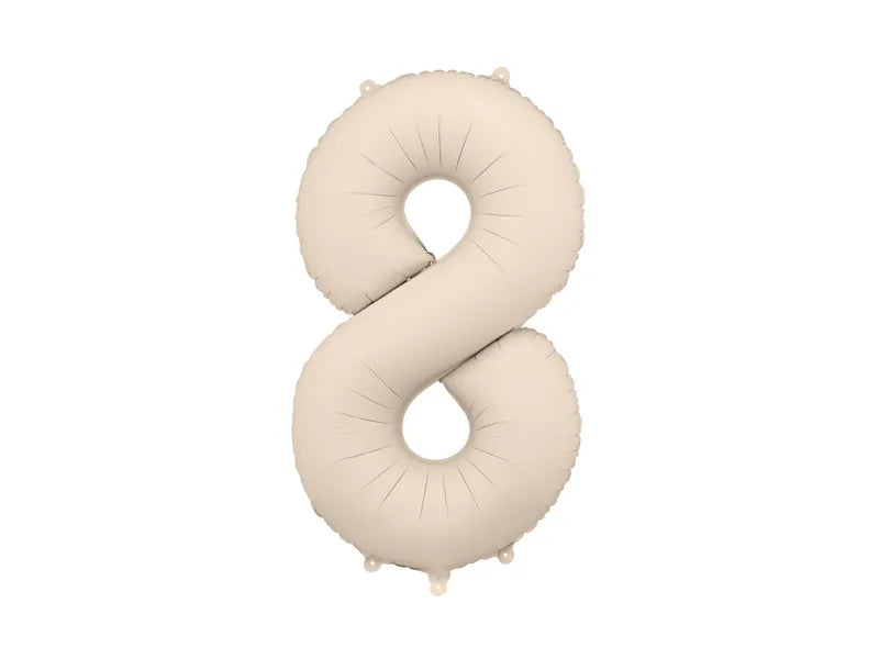 Globo Figura 8 Años Beige Mate Vacío 86cm