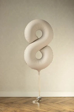 Globo Figura 8 Años Beige Mate Vacío 86cm