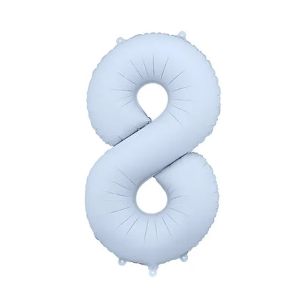 Globo Figura 8 Años Azul Claro Mate Vacío 86cm