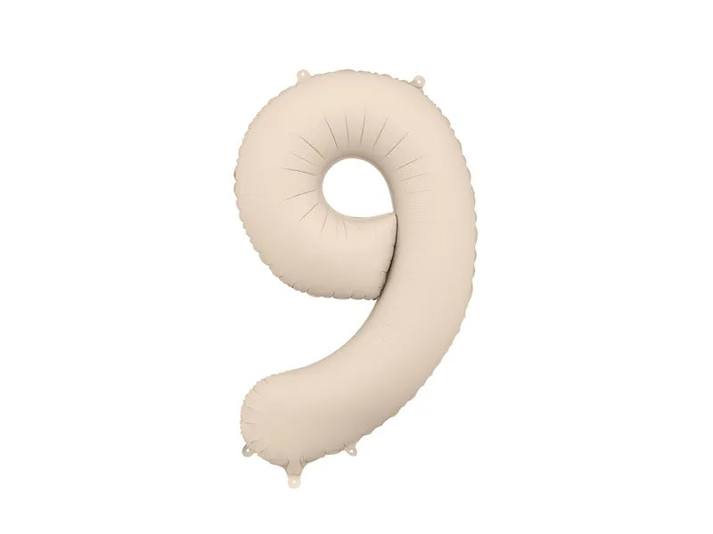 Globo Figura 9 Años Beige Mate Vacío 86cm