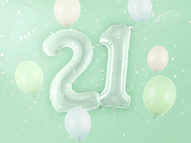 Globo Figura 2 Años Verde Menta 72cm