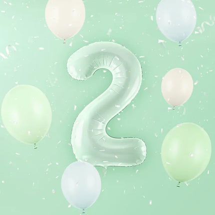 Globo Figura 2 Años Verde Menta 72cm