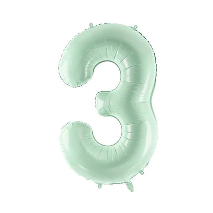 Globo Figura 3 Años Verde Menta 72cm