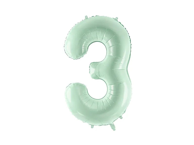 Globo Figura 3 Años Verde Menta 72cm