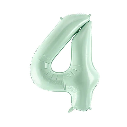 Globo Figura 4 Años Verde Menta Vacío 72cm