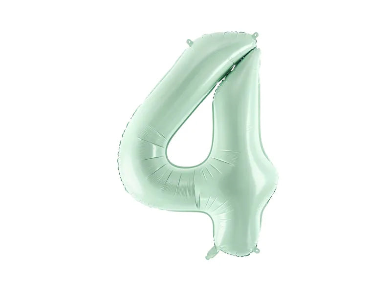 Globo Figura 4 Años Verde Menta Vacío 72cm