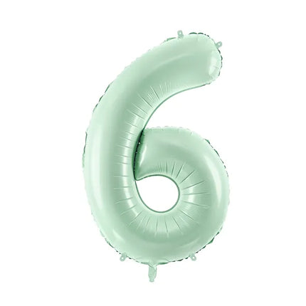 Globo Figura 6 Años Verde Menta Vacío 72cm