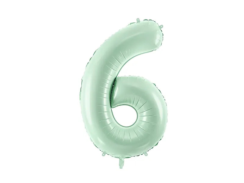 Globo Figura 6 Años Verde Menta Vacío 72cm