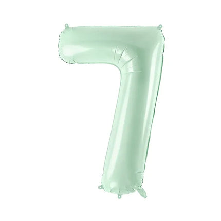 Globo Figura 7 Años Verde Menta Vacío 72cm