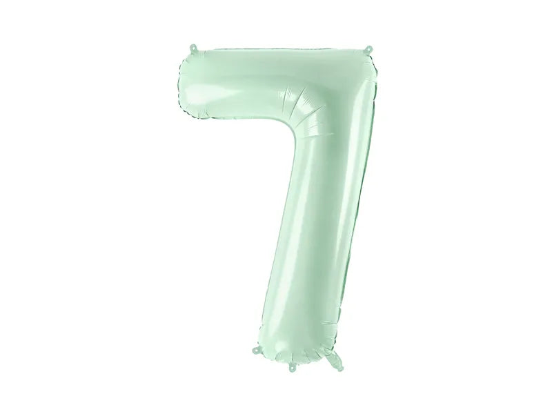 Globo Figura 7 Años Verde Menta Vacío 72cm