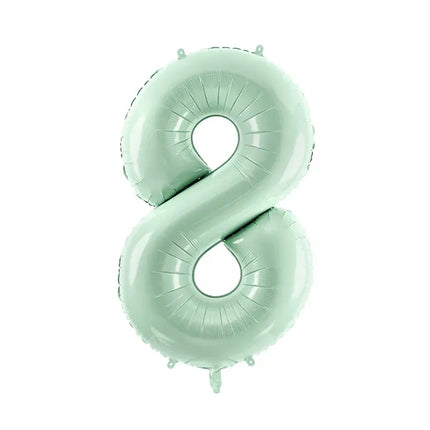 Globo Figura 8 Años Verde Menta Vacío 72cm