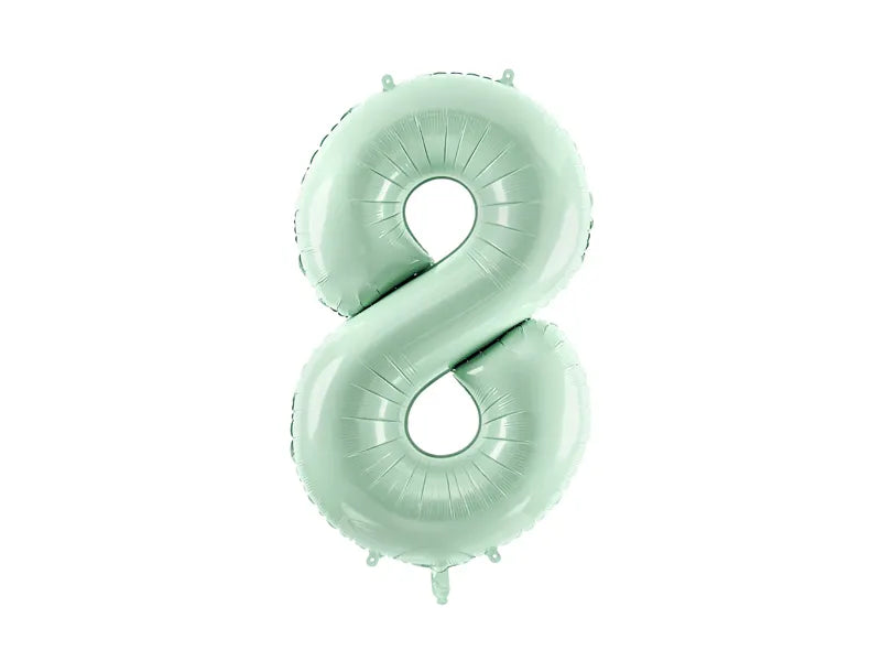 Globo Figura 8 Años Verde Menta Vacío 72cm