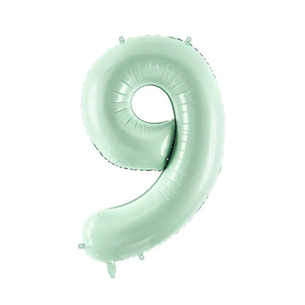 Globo Figura 9 Años Verde Menta Vacío 72cm