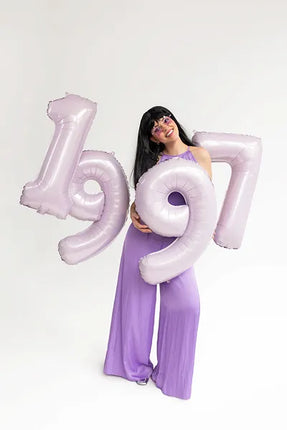 Globo Figura 9 Años Morado Vacío 72cm