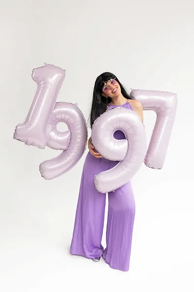 Globo Figura 9 Años Morado Vacío 72cm