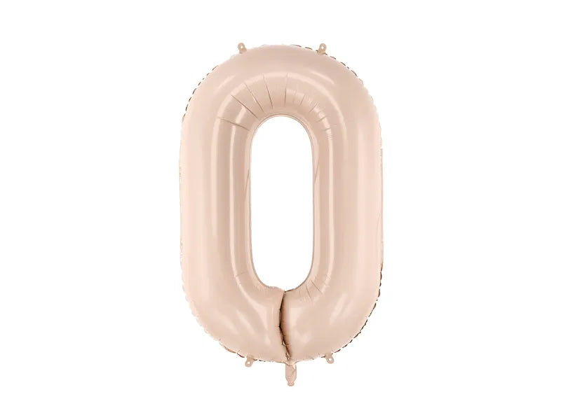 Globo número 0 año 72cm beige
