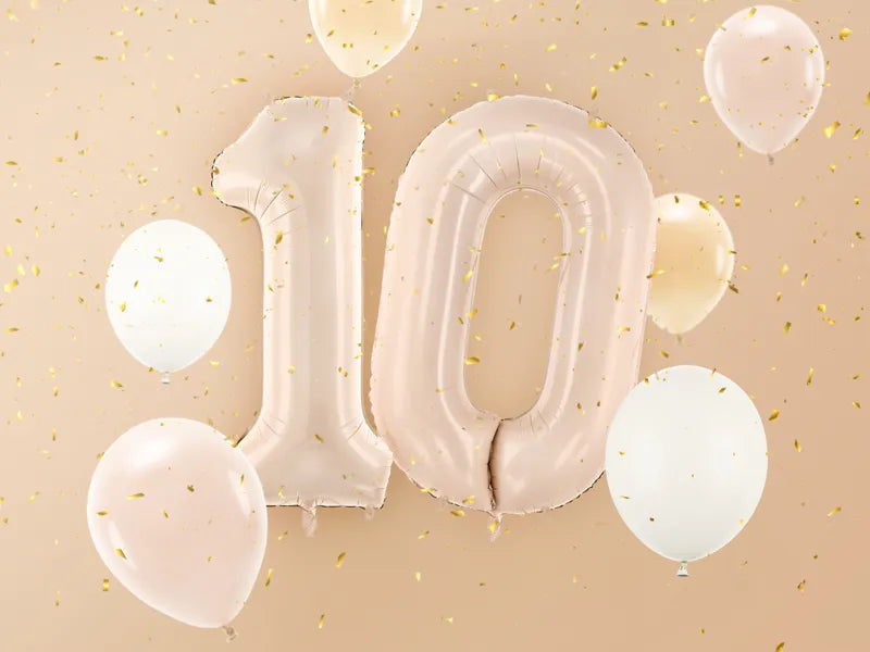Globo número 0 año 72cm beige