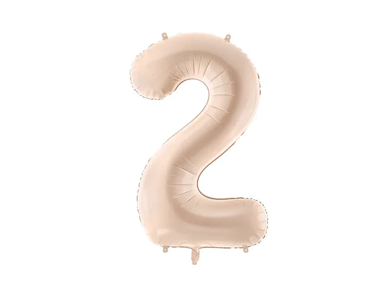 Número globo 2 años 72cm beige