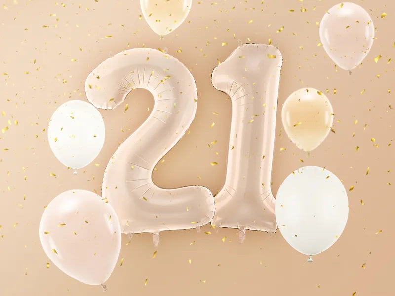 Número globo 2 años 72cm beige