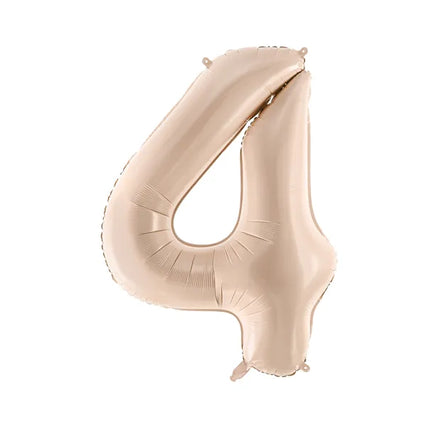 Globo Figura 4 Años Beige Brillante Vacío 72cm