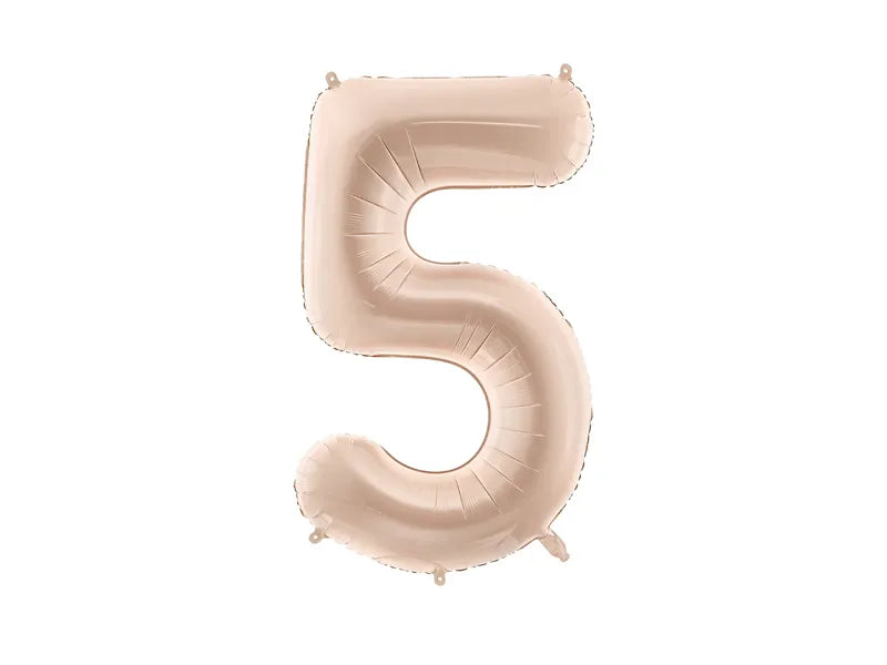 Globo número ''5'', 72cm, beige oscuro