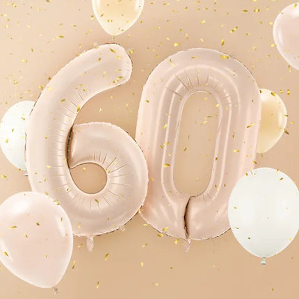Globo Figura 6 Años Beige Brillante Vacío 72cm