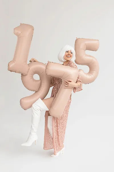 Globo número ''7'', 72cm, beige oscuro
