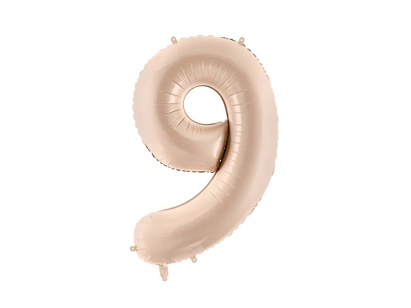 Globo foil numeral 9 72cm beige