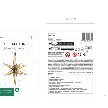 Globo Estrella Oro 50cm