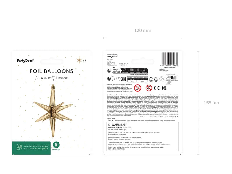 Globo Estrella Oro 50cm