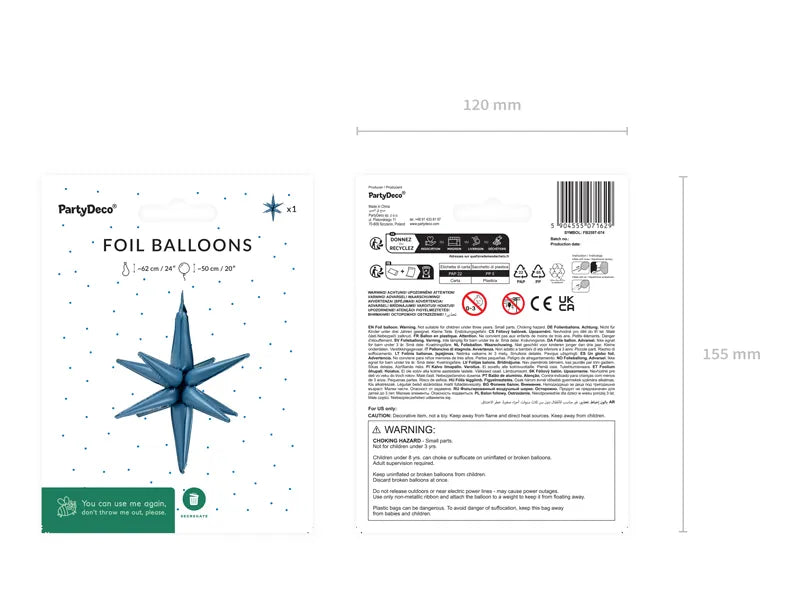 Globo Estrella Azul Oscuro 50cm