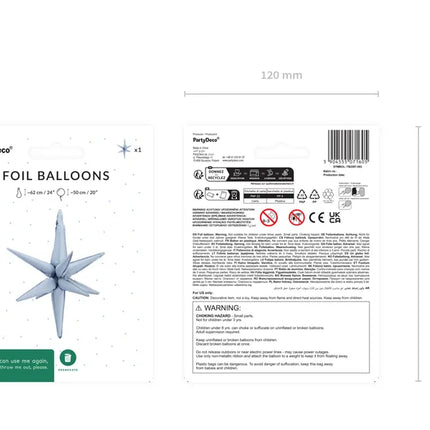 Globo Estrella Azul Claro 50cm