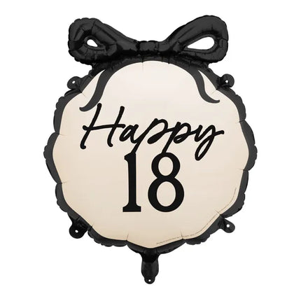 18 Años Globo de Helio Negro Blanco 53cm