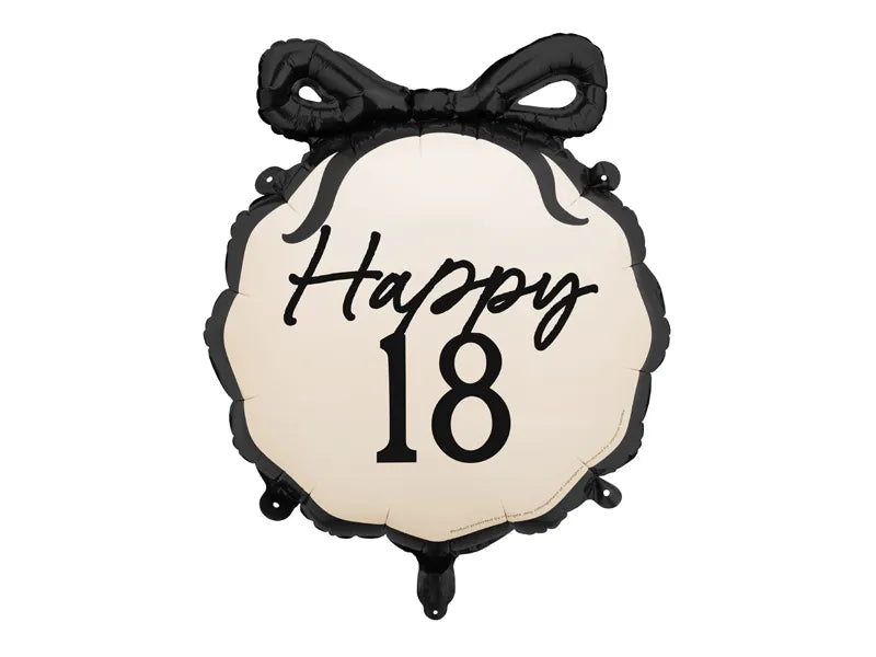 18 Años Globo de Helio Negro Blanco 53cm