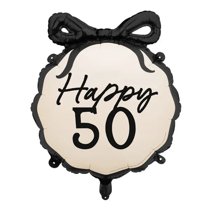 Globo de Helio 50 Años Negro Blanco 53cm