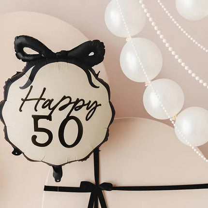 Globo de Helio 50 Años Negro Blanco 53cm