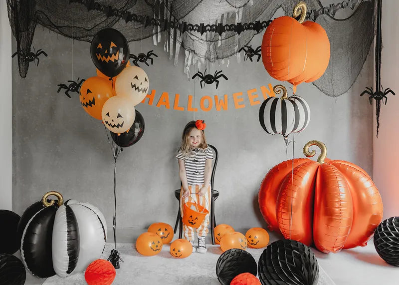 Calabaza Globo de Helio Negro Blanco Vacío 39cm