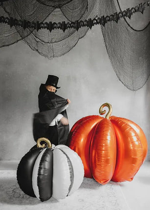 Calabaza Globo de Helio Negro Blanco Vacío 39cm