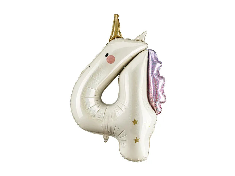 Globo de Helio 4 años Unicornio, 93cm, mezcla