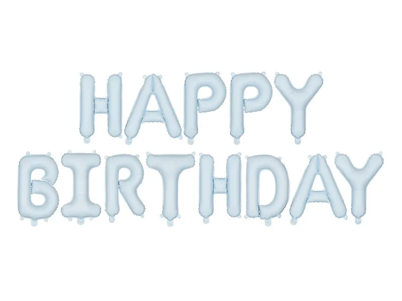 Globo Happy Birthday, 340x35cm, azul