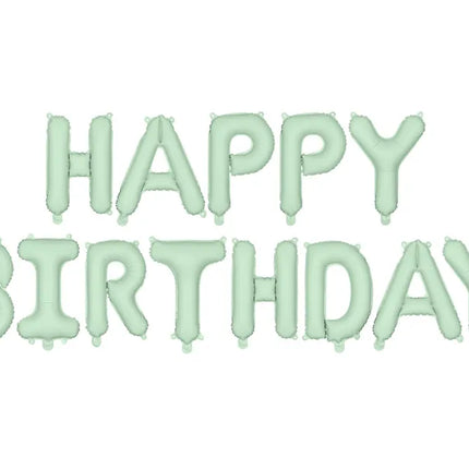 Globo Letra Feliz Cumpleaños Verde Menta 3.4m