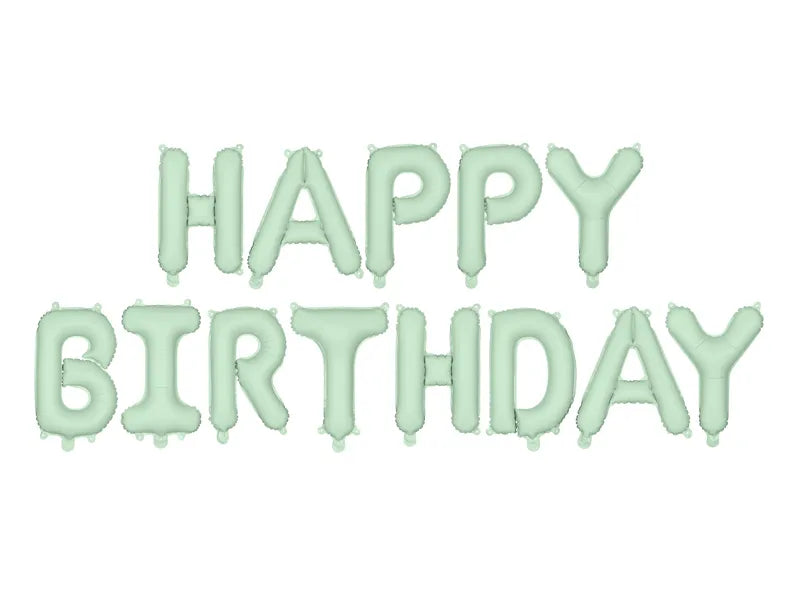 Globo Happy Birthday, 340x35cm, verde