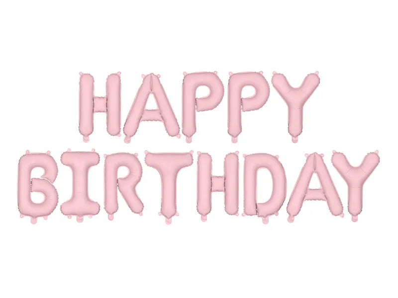 Globo Happy Birthday 340x35cm rosa