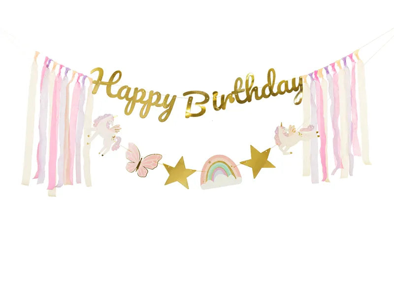 Guirnalda de letras Unicornio Feliz Cumpleaños 230cm
